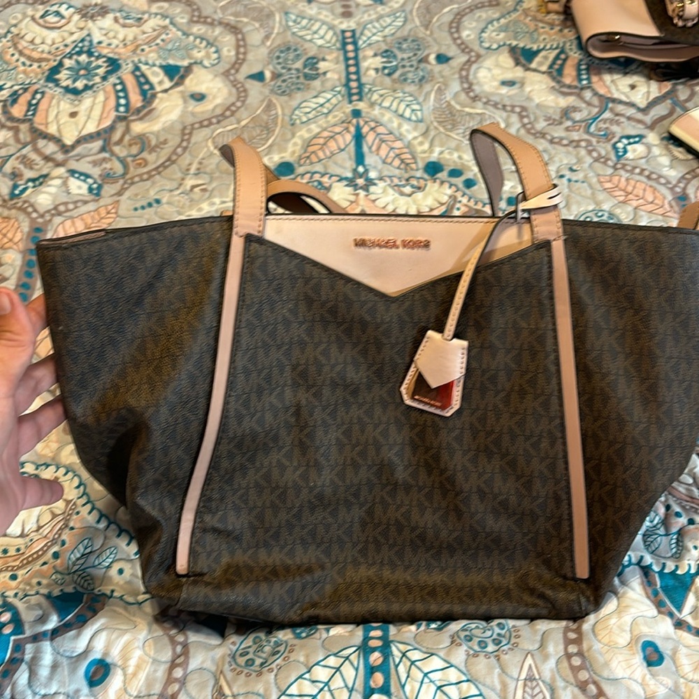 Pink and brown Micheal Kors purse